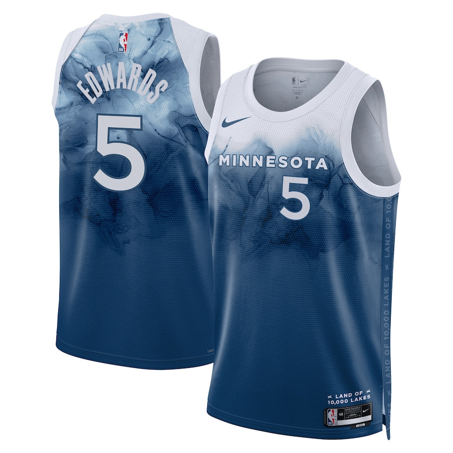Anthony Edwards 5 Minnesota Timberwolves 2023/24 City Edition Swingman Jersey - Blue - JS131
