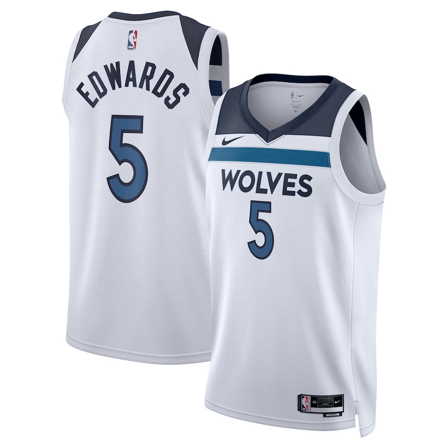 Anthony Edwards 5 Minnesota Timberwolves Unisex Swingman Jersey - Association Edition - White - JS158