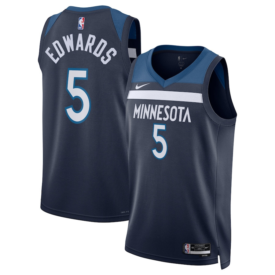 Anthony Edwards 5 Minnesota Timberwolves Unisex Swingman Jersey - Icon Edition - Navy - JS879