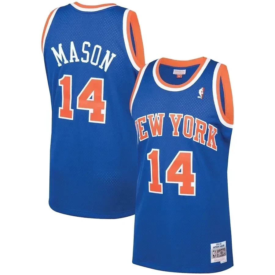Anthony Mason New York Knicks Mitchell & Ness 1991-92 Hardwood Classics Swingman Jersey - Blue - JS743