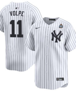 Anthony Volpe 11 New York Yankees 2024 World Series Home Limited Player Men Jersey - White