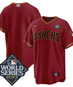 Arizona Diamondbacks 2023 World Series Men Jersey - Crimson Gold