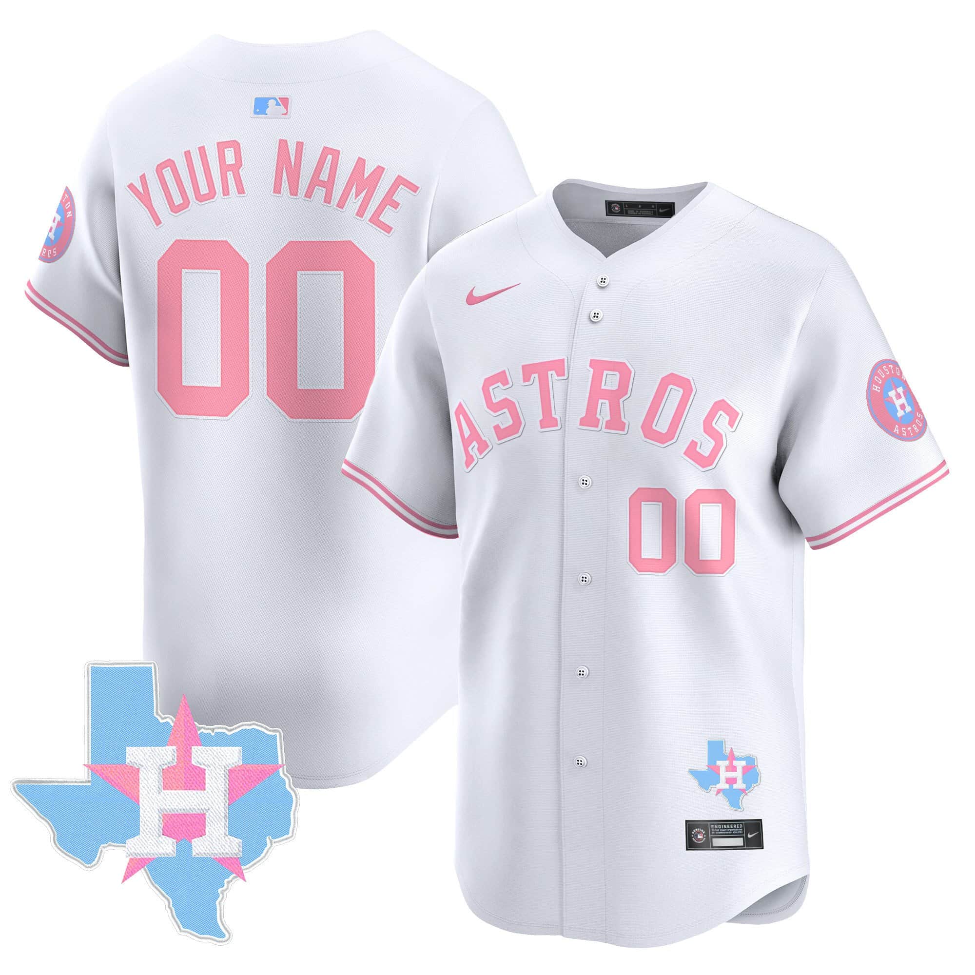 Astros Bubblegum Pink Vapor Premier Limited Custom Jersey