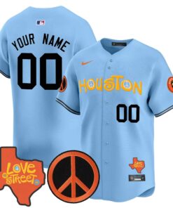 Astros Love Street & Peace Sign Patch Vapor Premier Limited Custom Jersey V2