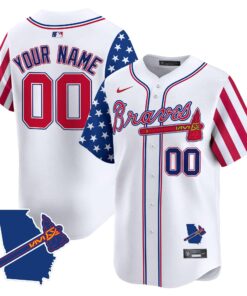 Atlanta Braves 2024 Independence Day Vapor Premier Limited Custom Jersey V2