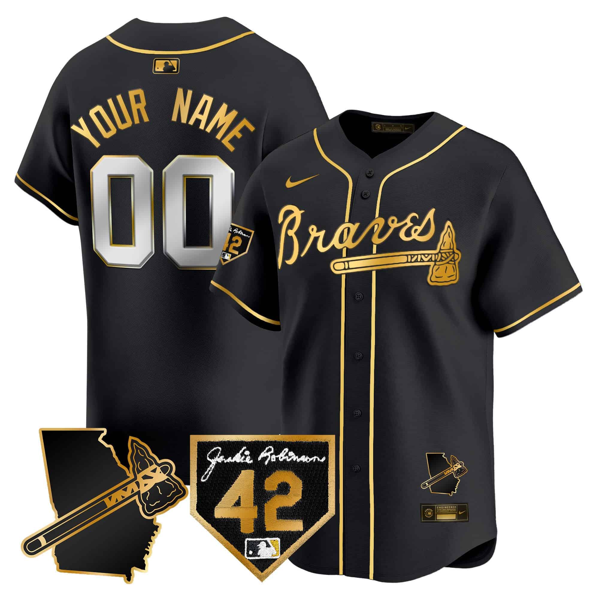Atlanta Braves 2024 Robinson & Georgia Patch Vapor Premier Limited Custom Jersey