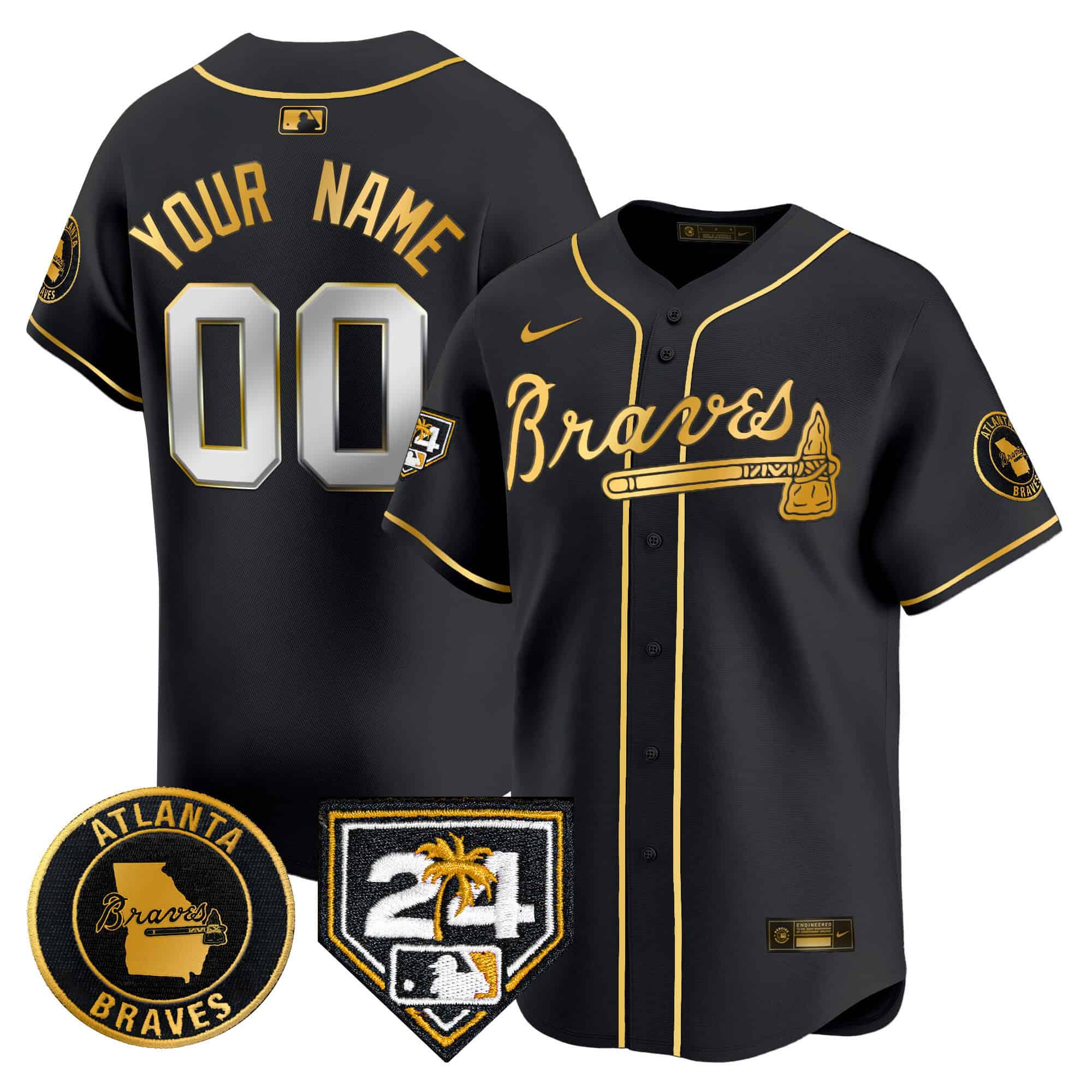 Atlanta Braves 2024 Spring Training Patch Vapor Premier Limited Custom Jersey