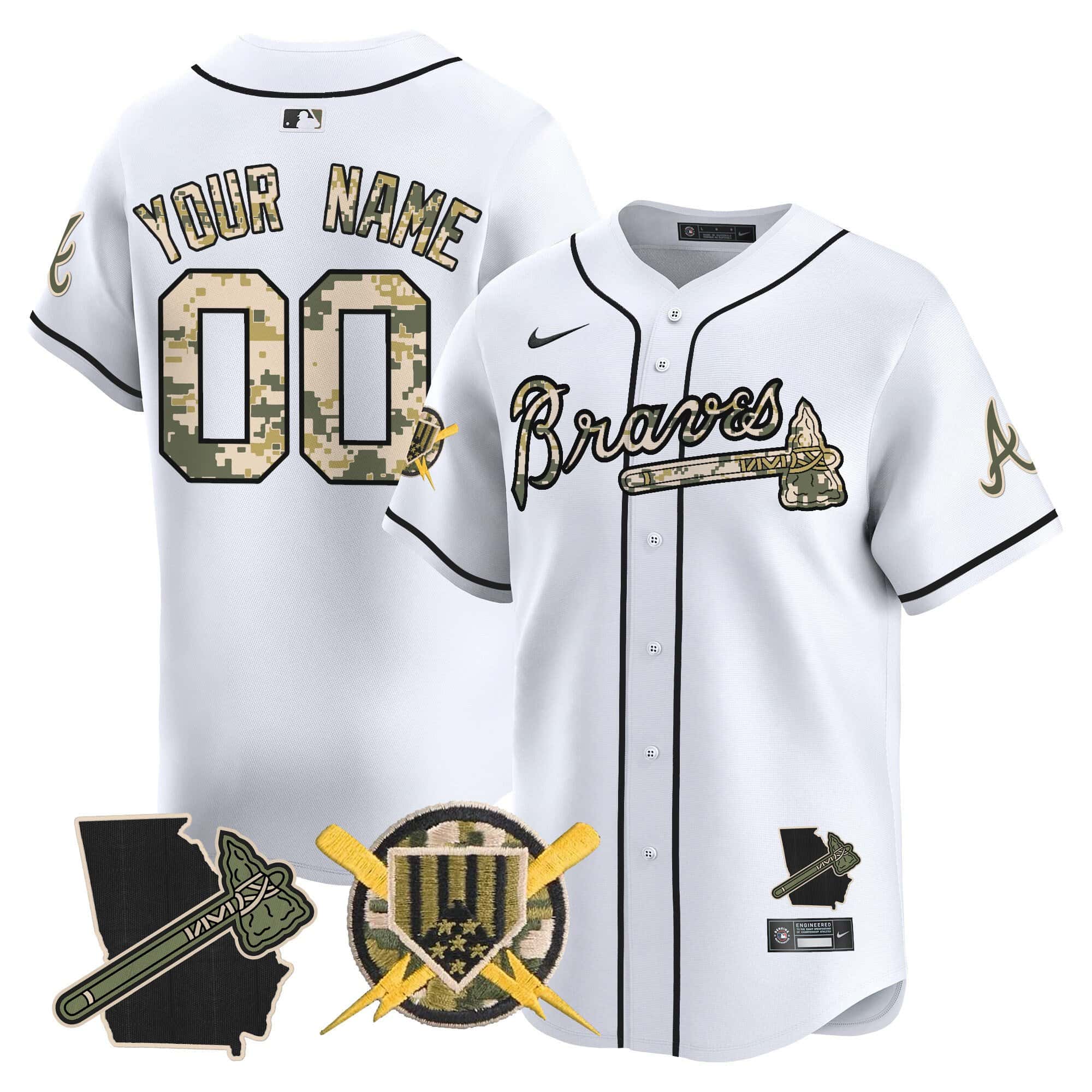 Atlanta Braves Armed Forces Day Vapor Premier Limited Custom Jersey