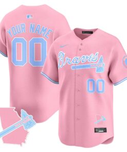 Atlanta Braves Bubblegum Pink Vapor Premier Limited Custom Jersey