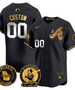 Atlanta Braves Hank Aaron 715th Home Run Patch Vapor Premier Limited Custom Jersey V2