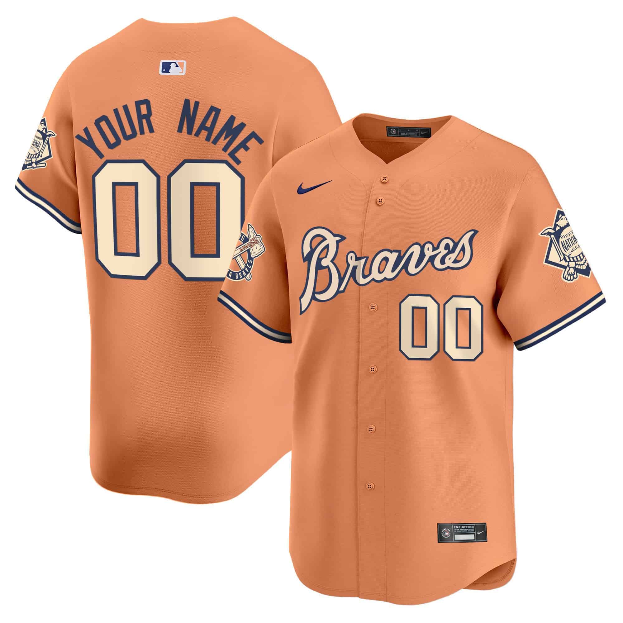 Atlanta Braves Peaches n' Cream Vapor Premier Limited Custom Jersey