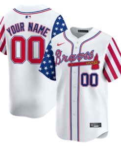 Atlanta Braves White 2024 Independence Day Vapor Premier Limited Custom Jersey