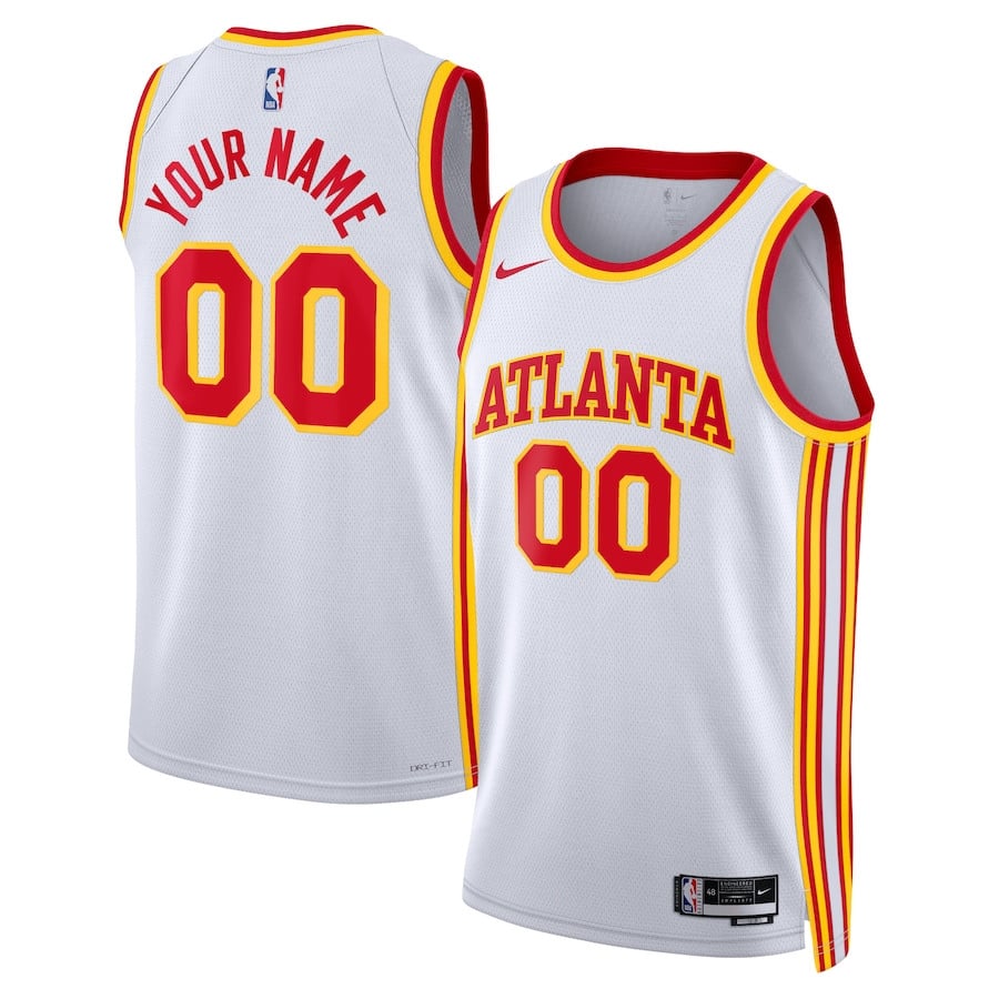 Atlanta Hawks 2023/24 Association Swingman Custom Men Jersey - White - JS266