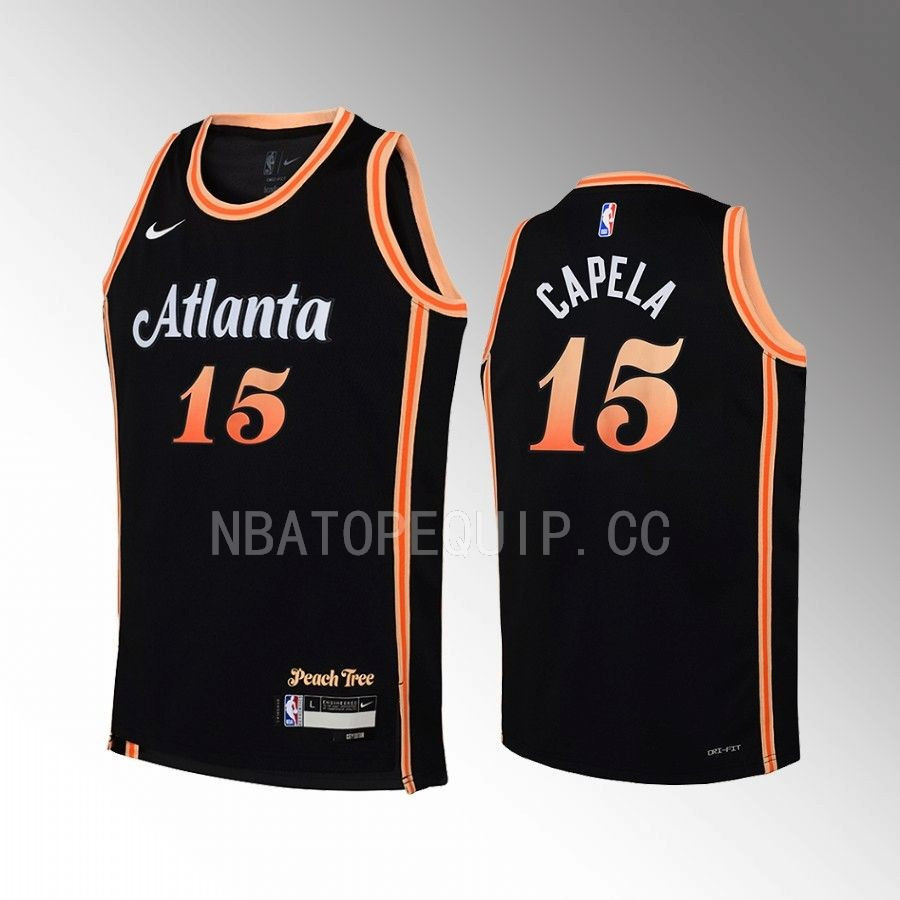 Atlanta Hawks Clint Capela 15 City Edition Black Youth Jersey Swingman - JS350