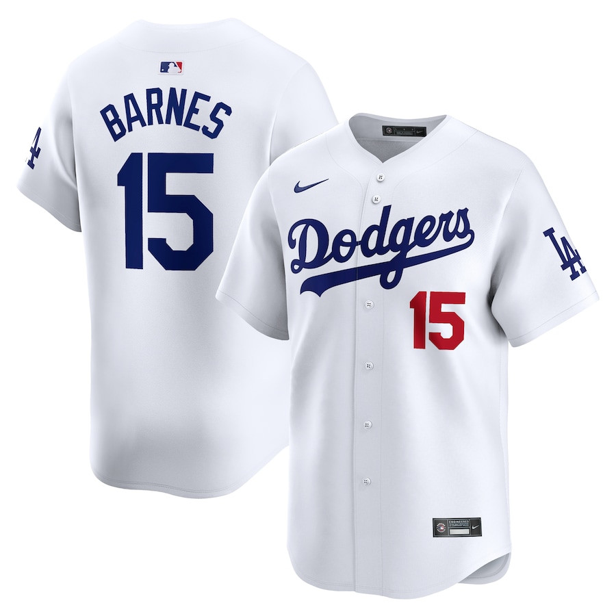 Austin Barnes 15 Los Angeles Dodgers Home Limited Player Men Jersey - White