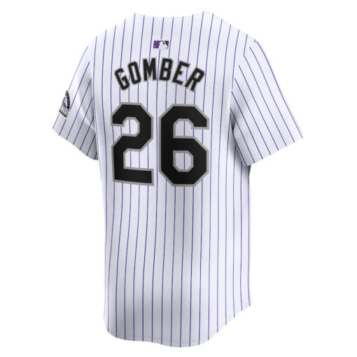 Austin Gomber 26 Colorado Rockies Home Limited Player Men Jersey - White - Image 3