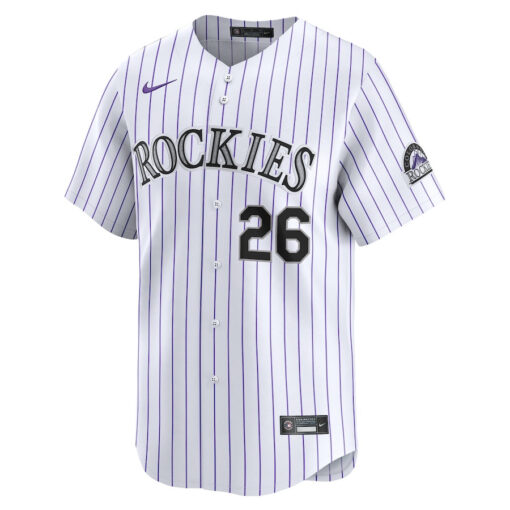Austin Gomber 26 Colorado Rockies Home Limited Player Men Jersey - White - Image 2