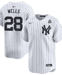 Austin Wells 28 New York Yankees 2024 World Series Home Limited Player Men Jersey - White