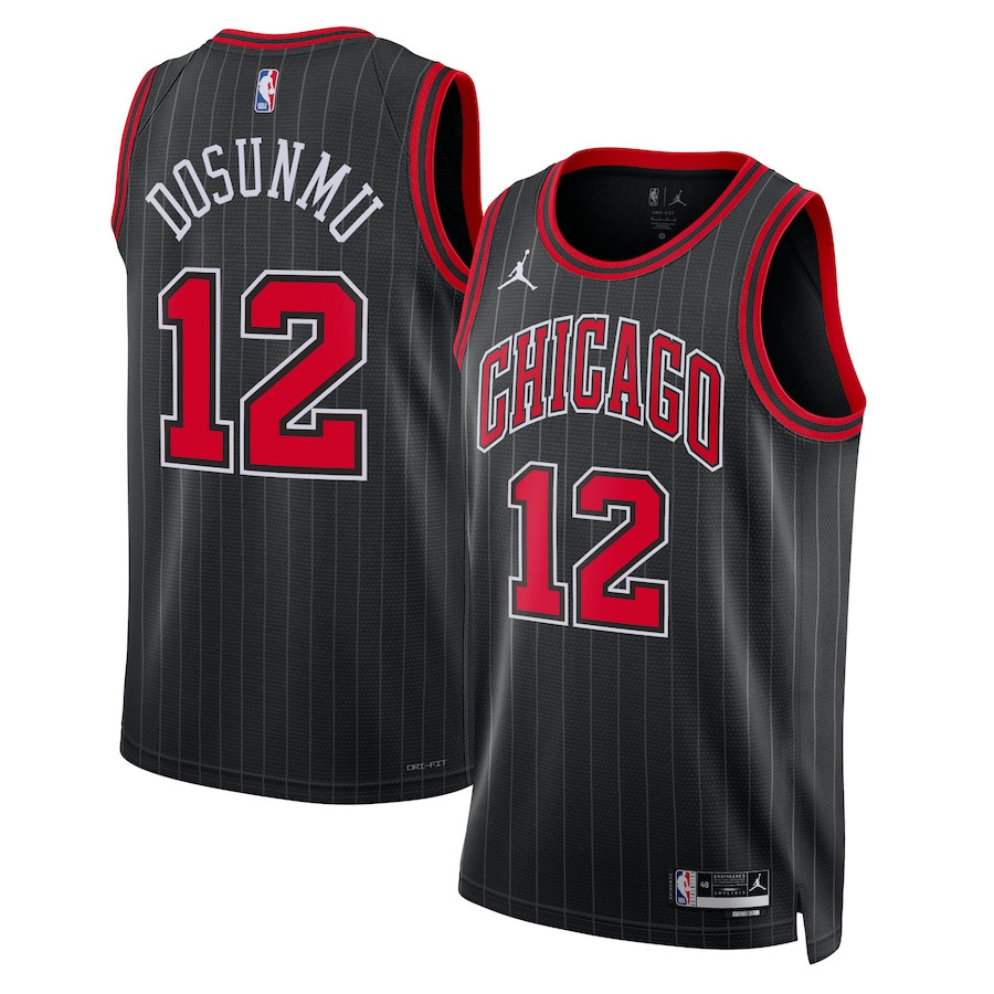 Ayo Dosunmu 12 Chicago Bulls Unisex Swingman Jersey - Statement Edition - Black - JS365
