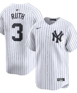 Babe Ruth 3 New York Yankees Home Limited Player Men Jersey - White