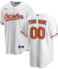 Baltimore Orioles Home Custom Men Jersey - White