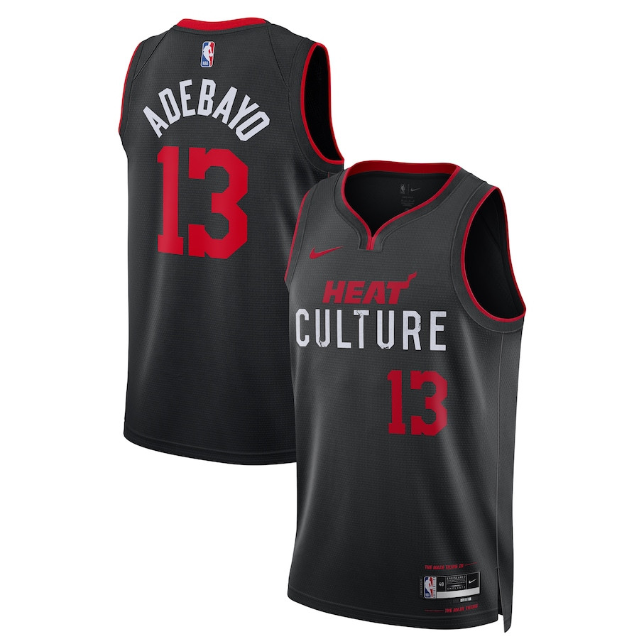 Bam Adebayo 13 Miami Heat 2023/24 Swingman Jersey - City Edition - Unisex Black - JS901