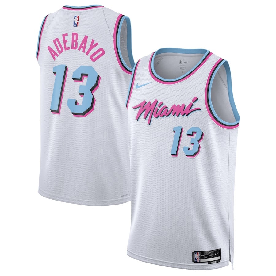 Bam Adebayo 13 Miami Heat Unisex 2024/25 Swingman Player Jersey - City Edition - White - JS839