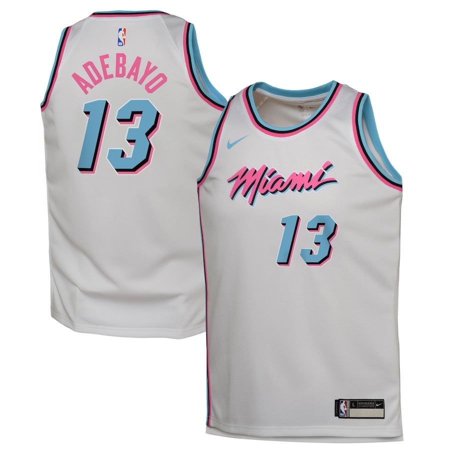 Bam Adebayo 13 Miami Heat YOUTH 2024/25 Swingman Player Jersey - City Edition - White - JS718
