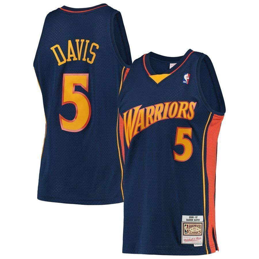 Baron Davis Golden State Warriors Mitchell & Ness 2006-07 Hardwood Classics Swingman Player Jersey - Navy - JS479