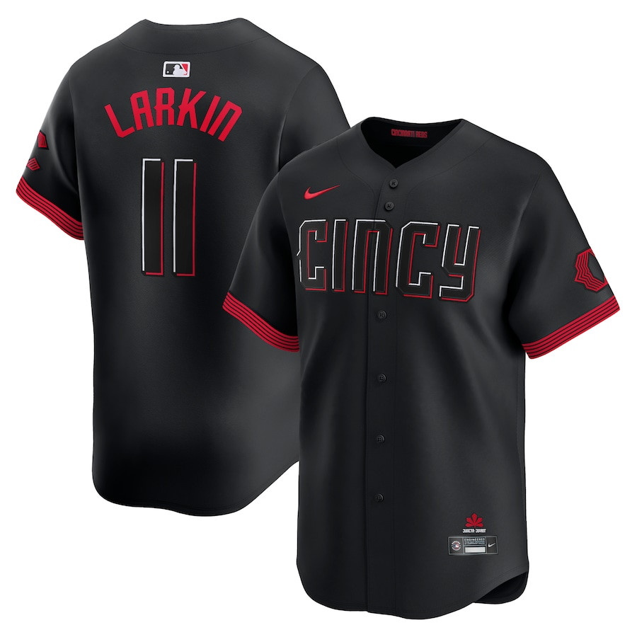 Barry Larkin 11 Cincinnati Reds City Connect Limited Player Men Jersey - Black