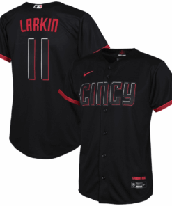 Barry Larkin 11 Cincinnati Reds Youth 2023 City Connect Jersey - Black