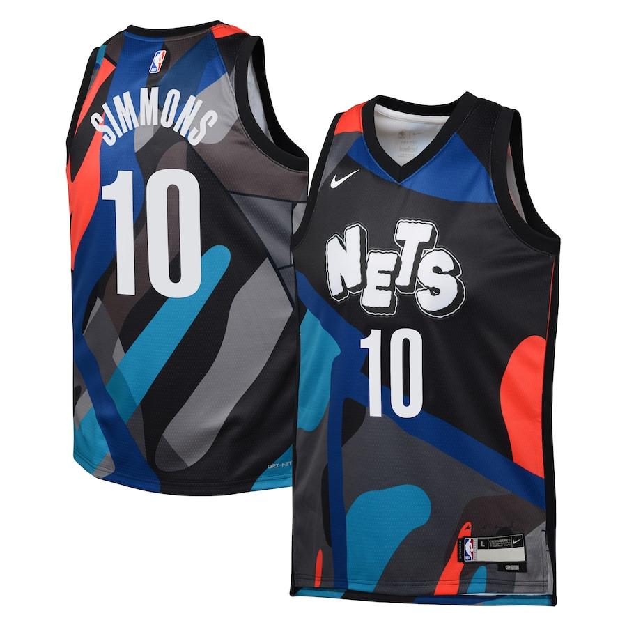Ben Simmons 10 Brooklyn Nets 2023/24 City Edition Swingman YOUTH Jersey - Black - JS555