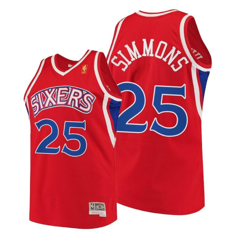 Ben Simmons Philadelphia 76ers Red Throwback 90s Jersey HWC Swingman - Men Jersey - JS399