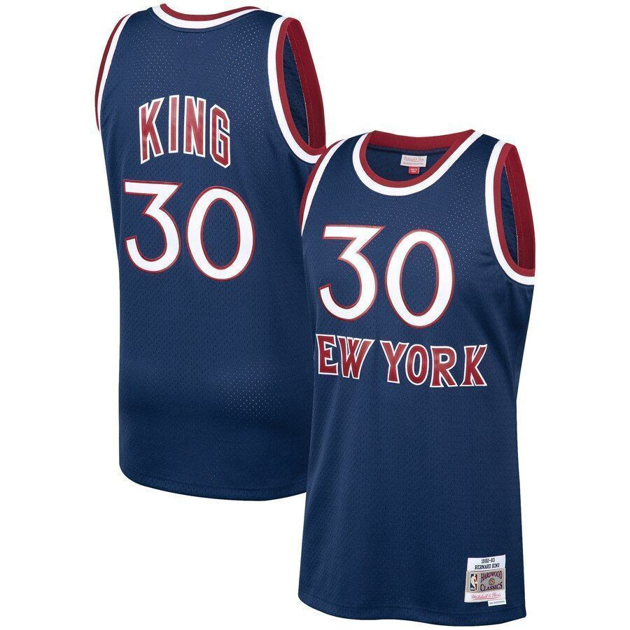 Bernard King New York Knicks Mitchell & Ness 1982-83 Hardwood Classics Swingman Jersey - Navy - JS914