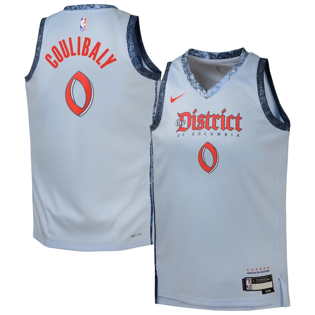 Bilal Coulibaly 0 Washington Wizards 2024/25 Swingman Player YOUTH Jersey - City Edition - Powder Blue - JS561