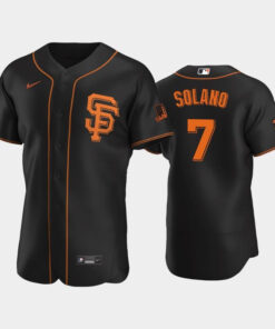 Black San Francisco Giants 7 Donovan Solano Alternate Jersey Jersey