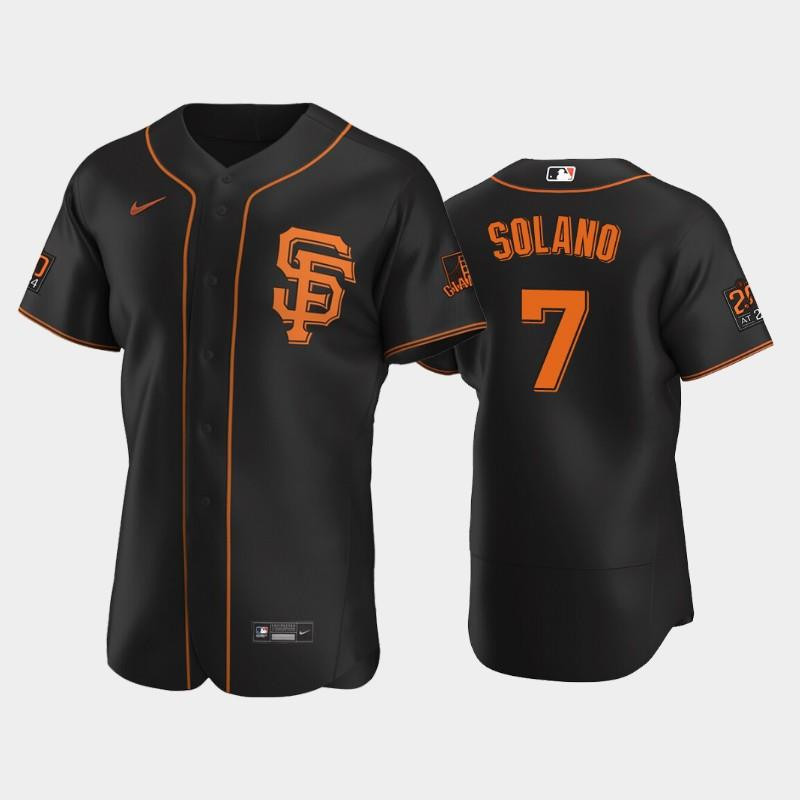 Black San Francisco Giants 7 Donovan Solano Alternate Jersey Jersey