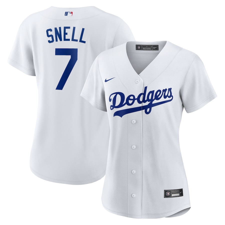 Blake Snell 7 Los Angeles Dodgers Home Player Women Jersey - White