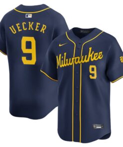 Bob Uecker #9 Milwaukee Brewers Alternate Limited Player Jersey  Navy