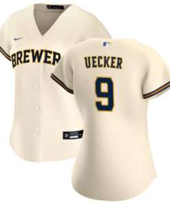 Bob Uecker 9 Milwaukee Brewers Women's Home Jersey - Cream