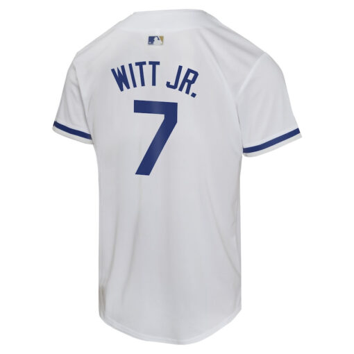 Bobby Witt Jr. 7 Kansas City Royals Home Game Player YOUTH Jersey - White - Image 3