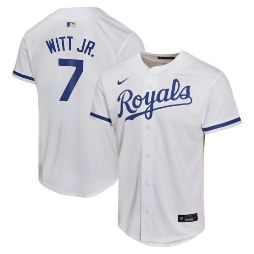 Bobby Witt Jr. 7 Kansas City Royals Home Game Player YOUTH Jersey - White