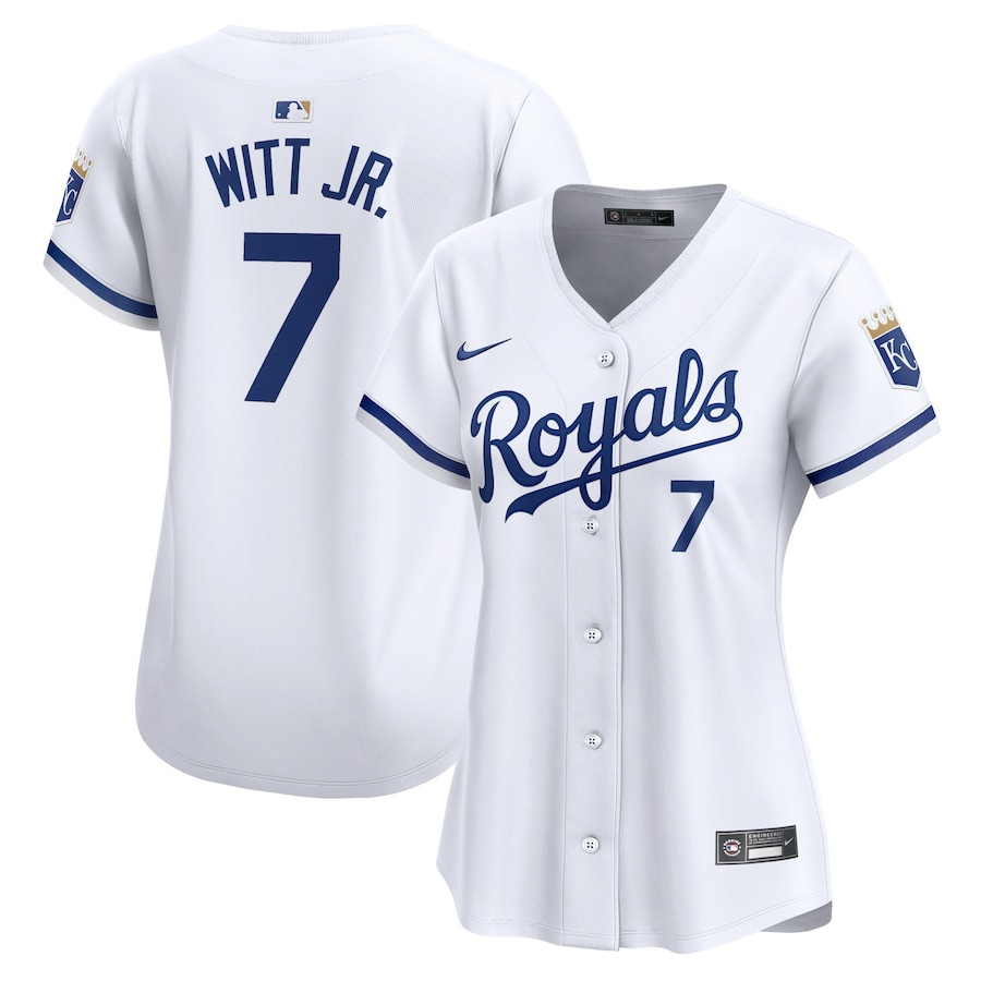 Bobby Witt Jr. 7 Kansas City Royals Women Home Limited Player Jersey - White