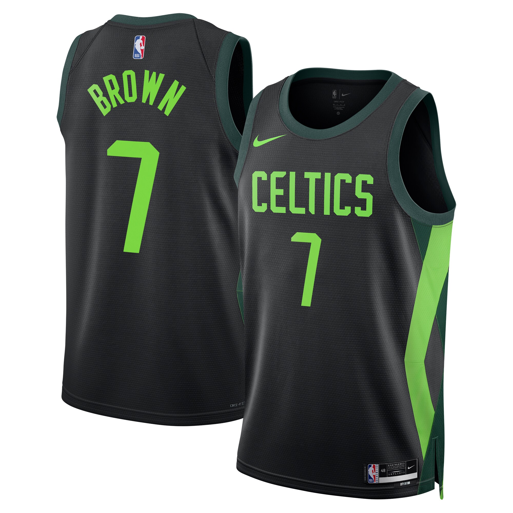 Boston Celtics City Edition Swingman Jersey 2024 - Black - Jaylen Brown - Unisex - JS898