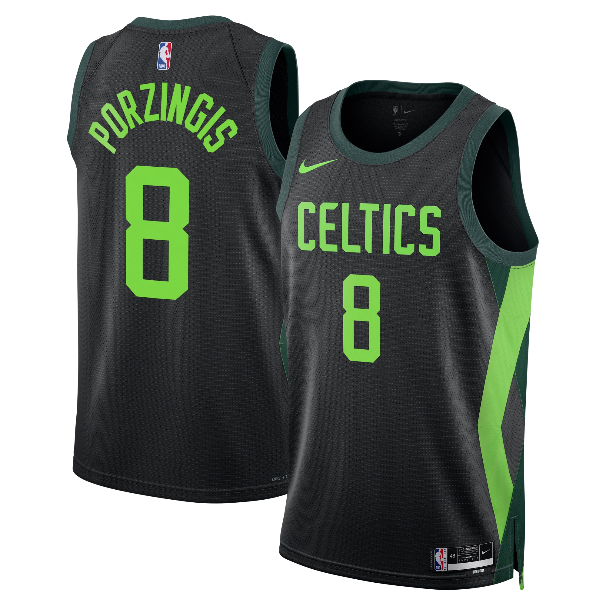 Boston Celtics City Edition Swingman Jersey 2024 - Black - Kristaps Porzingis - Unisex - JS148
