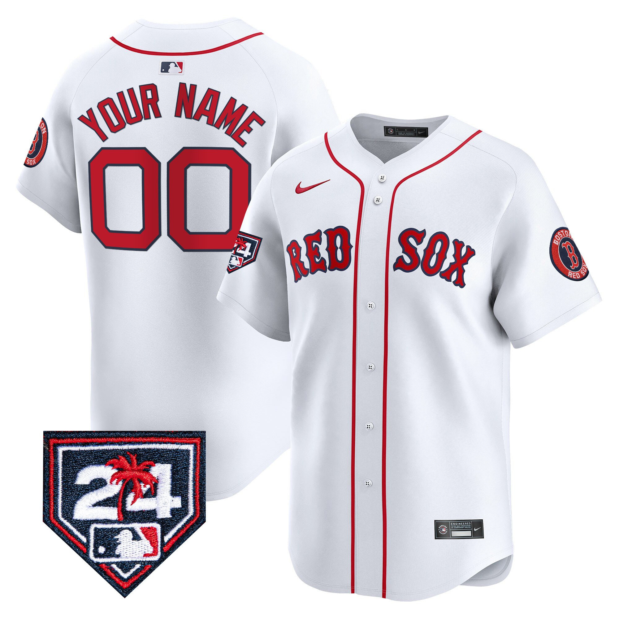Boston Red Sox 2024 Spring Training Custom Men Jersey - White