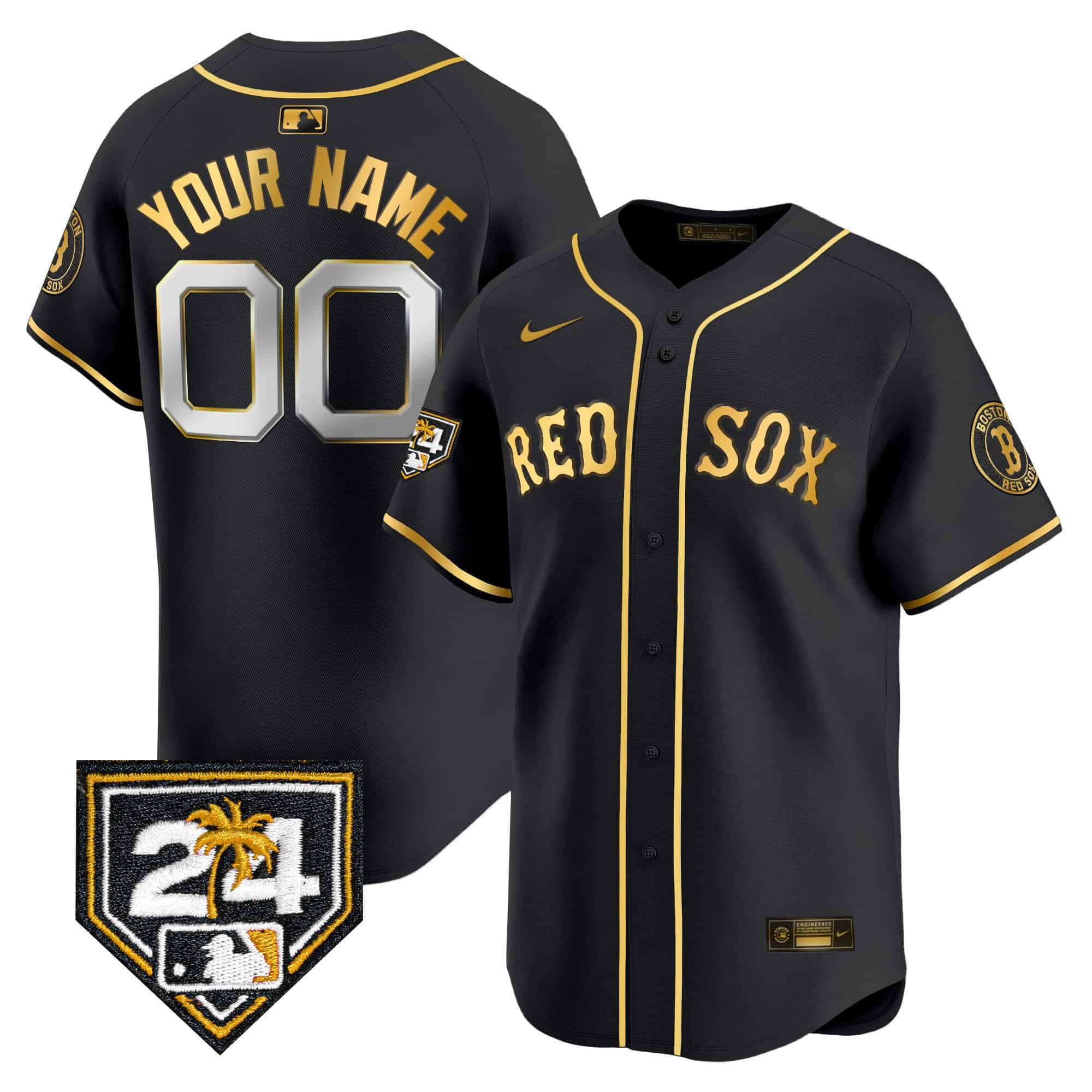Boston Red Sox 2024 Spring Training Patch Vapor Premier Limited Custom Jersey