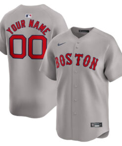 Boston Red Sox Away Limited Custom Men Jersey - Gray