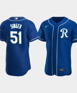 Brady Singer 51 Kansas City Royals Team Logo Royal Alternate Jersey Jersey