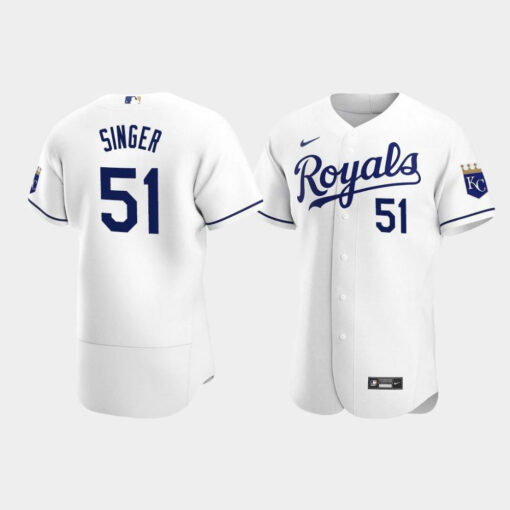 Brady Singer 51 Kansas City Royals White Home Jersey Jersey